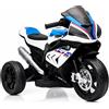 Moto Elettrica per Bambini 18-60 Mesi 12V BMW HP4 Sedile Pelle Musica USB Luci
