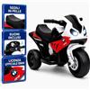 Moto Elettrica per Bambini 18-36 Mesi 6V BMW S1000RR Sedile Pelle Suoni e Luci