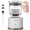 Morpilot Montalatte Elettrico, Morpilot Milk Frother in Vetro, Spegnimento Automatico, 4 in 1 Funzione, Capacità 250ml Cappuccino o 500 ml Latte Caldo, Design Diviso, Bianco