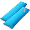 NatureMark Confezione da 2 federe per cuscini in jersey, per dormire lateralmente, cuscino per il collo, conformi all'OEKO-TEX, da 40 x 145 cm, in diversi colori e dimensioni, Turchese