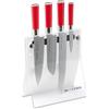 Dick F. Dick Red Spirit 8177200-05 4-Piece Knife Block Santoku Kitchen Knife Bread Knife Set X55CrMo14 Steel 56° HRC White