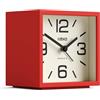 Newgate® Cube sveglia | Allarme retrò a forma di cubo a design | Camion antincendio rosso | Ideale per comodino, scrivania, mensola e camino | Accessorio retrò da letto e ufficio di metà secolo