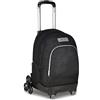 Seven Trolley Scuola Comby 8 ruote MADE OF STARS, Nero, Effetto brillantini, 31 L, Scomponibile, Uso zaino, Barra telescopica, Tasca attrezzata, Tasca porta pc, Scuola elementare e media, Bambina