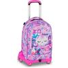 SJ GANG STYLE JAM GANG Trolley Jack 8 ruote GLOWCAT, Rosa, 34L, Scomponibile, Crossover System, 3 in 1, Spallacci a scomparsa, Tasca portaborraccia, Barra regolabile, Scuola elementare, Bambina