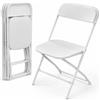 Shally Dogan Set 4 Sedie Pieghevoli Bianche con Struttura in Metallo e Seduta in Polipropilene Ergonomica, Sedia Multiuso Resistente da Esterno ed Interno, Ideale per Bar, Ristoranti, Casa, Giardino