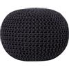 Beliani Pouf poggiapiedi in Tessuto Nero 50 x 35 cm