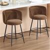 Ya-Home Set di 2 Sgabelli Cucina in Tessuto con Gambe in Metallo, Marrone