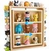 Eirolace Scaffale per Tonies 3 ripiani rotante 360° legno 40-50 figurine. Doppia faccia calamitato solido pronto all'uso compatto facile per bambini rotazione fluida