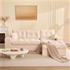 Litbird Divano Angolare 3 Posti, Divano Modulare, Velluto a Coste, Beige