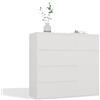 ARREDO DA CASA Madia Moderna 100 cm con 1 Anta e 5 Cassetti - Credenza Soggiorno in Legno Nobilitato, Design Minimal, Facile da Montare Bianca Opaca MT6