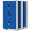 Jan Nowak Set di 3 Armadio da Ufficio C001 Archivio per Officina in Metallo Verniciato a polvere Chiudibile 185 cm x 90 cm x 40 cm (Grigio-Blu)
