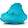 Ecopuf Frog - Pouf a pera, cuscino morbido per poltrona con imbottitura - Per la casa e l'esterno - Bambini e Adulti - Poliestere durevole e resistente alle macchie - 120x80 cm - Blu cielo Nc7