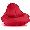 Ecopuf Frog - Pouf a pera, cuscino morbido per poltrona con imbottitura - Per la casa e l'esterno - Bambini e Adulti - Poliestere durevole e resistente alle macchie - 120x80 cm - Rosso Nc12