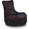 Ecopuf Pablo - Pouf Poltrona Sacco Gaming in Ecopelle Trapuntata Schienale Alto - Puffo per Sedersi con Tasche portaoggetti e supporto cuffie - Puff Poltrona Video Gaming dim. 77x84 Cm
