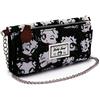 Betty Boop Noir-Portafoglio Soft con Catena, Nero, 20 x 9 cm