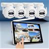 OBA SriHome Kit Videosorveglianza WiFi, 4 Telecamere 5MP, Monitor 10,1 pollici, Visione Notturna, Rilevamento Movimento, Visualizzazione Remota