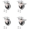 Emuca - Set di 4 Rotelle Pivotanti per Mobile, 2 con freno e 2 senza freno, Piastra di Assemblaggio e Cuscinetto a Sfere, Ø50mm, Grigie
