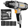 DEKOPRO Avvitatore a impulsi Elettrico 450W Avvitatore a Percussione, con 4 bussole (17/19/21/22 mm) per auto, furgoncino e tagliaerba