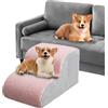 Generico Scalini per Cani per Letto - Scale per Animali Ampie per Letti Alti,Rampa Antiscivolo Con Copertura Lavabile Per Casa E Auto Divano Camera Da Letto Soggiorno Interno Esterno SUV Furgone
