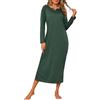 Jahetuul Camicia da Notte Donna Manica Lunga Camice Notte Scollo a V