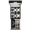 Uten Scatola Porta Orologi a 6 Scomparti, 2 Livelli PU Porta Orologi, Serratura a Chiav, Coperchio in Vetro, Fodera in Velluto Grigio, Idea Regalo, Catola Portagioielli per Orologi Uomo e Donna
