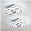 Comely - 2 Plafoniere LED quadrate da Soffitto 24W, 2700LM, con design Moderno. Luce fredda 6500K, adatta ad ogni ambiente come: soggiorno, cucina, bagno, camera da Letto o corridoio, Bianco, 24cm.