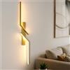 Goeco Applique da Parete Interno 81CM 24W 3000K 2 Tubi Lungo Dorato