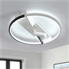 Goeco Plafoniera LED Soffitto Dimmerabile, 42W Lampada da Soffitto Rotonda con Telecomando, Funzione di Memoria, Lampadario Moderna per Soggiorno, Camera da Letto, Sala da Pranzo, Bianco e Nero