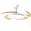 Cecotec Ventilatore da Soffitto Luce e Pale Retrattili EnergySilence Aero 4500 Puzzle Invisible White&LightWood. 30W, Motore DC, 42", LED, Telecomando, Timer, Estate/Inverno, Relax Totale