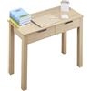 VEVOR Scrivania Piccola con Cassetto, Scrivania per Camera da Letto, Semplice Tavolo da Studio in Legno per Disegnare, Leggere, Tavolo da Lavoro Rettangolare con Ripiano Regolabile per Ufficio, Studio