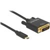 DELOCK USB-Kabel Typ C -> DVI(24+1) St/St 4K 30 Hz 2,0m sw