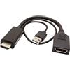 ROLINE Adattatore Da Hdmi A Displayport Maschio Femmina Attivo 4k 60hz Con Usb Monitor
