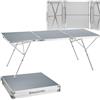 tectake® Tavolo Pieghevole XXL in Alluminio, Superficie in MDF Rivestito Melamina, Piedini Regolabili, Maniglia Integrata, Montaggio Rapido, Ideale per Campeggio e Picnic - 180x70 cm
