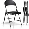Asdsed Set di 4 Sedie Pieghevoli, Imbottite, con portata 204 kg, Comodo ed Stabili Sedia Pieghevole per Giardino, Esterno, Campeggio, Balcone, Interni, Ufficio, Feste, nero