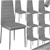 tectake® Set 8 Sedie Sala da Pranzo in Pelle Sintetica, Sedie da Cucina Eleganti e Comode, Sedie Sala da Pranzo Moderne Stabili e Robuste, Sedie da Pranzo Versatili - Grigio