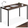 tectake® Scrivania 120 x 60 x 75,5 cm, Scrivania Gaming per Casa e Ufficio, Banco da Lavoro Ideale Computer Portatile o Computer Fisso con Monitor, Mobile Soggiorno Stile Industriale - Legno Scuro