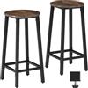 tectake® Set di 2 Sgabelli da Bar, Sgabelli Cucina con Estetica Industriale, Sgabello Supporti in Acciaio Verniciato, Pannello MDF, Piedi Regolabili - 32 x 66 cm - Legno industriale scuro