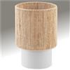 tectake® Lampada Da Tavolo, Lampada Da Scrivania, Lampade da Comodino In Juta, Abat Jour con accenti Luminosi Stile Boho, 60W, E27, Paralume Struttura in Acciaio, Base In Cemento - Ø 20,5 x 30,5 cm