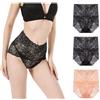 KLONKEE Set di 3 Mutande Donna Vita Alta in Pizzo, Slip Morbidi Comodi Senza Cuciture Mutande Donna Cotone (Nero &Nero & Colore Nudo)