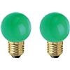 AMARCORDS - 2 Lampadine Led da esterno resistenti all'acqua, luce calda 2700K, vetro VERDE tipo globetta, E27, 1W