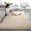 Heavyoff Area Tappeti Camera da letto Morbido Peluche Tappeto utilizzato per la Decorazione del Soggiorno di casa Beige, 120x200cm