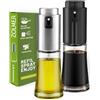 ZOLMER 2X Spruzzino Olio per Friggitrice ad Aria e Cucina Compatto 100 ml Mix | 2 flaconi ricaricabili in vetro e acciaio, senza BPA, per friggitrice ad aria, cucina e barbecue