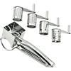 SagaSave Grattugia rotativa per formaggio, tritacarne, tritacarne multifunzionale in acciaio inox, mandolina, grattugie rotonde, spiralizzatore, gadget da cucina (1 pz 4 in 1)