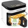 NutriChef Friggitrice ad Aria, Air Fryer Forno Digitale Senza Olio con Cestello o Ciotola Trasparente, Controllo Preciso di Tempo e Temperatura, Perfetta per Pollo, Dolci, Patatine e Bistecca