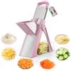 Goeasyoii Affettatrice Professionale Mandolina di Verdure, Affettatrice Manuale Verticale con Lame in Acciaio Inox, Spessore Regolabile per Patate Cipolle, Tritaverdure Multifunzionale per Cucina (Rosa)