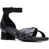Clarks Sandali da donna con tacco Desirae, Cuoio nero, 38 EU