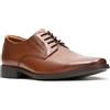 Clarks Tilden Plain, Scarpe con lacci Uomo, Dark Tan Lea 350, 41 EU