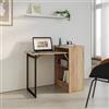 DEGHI Scrivania a scomparsa 102x58 cm effetto rovere selvatico e acciaio nero - Telpan