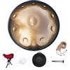 ElsebalHandpan Drum, 22-Inch D Minore 10-Note 440Hz Adult Steel con Borsa, 2 Martelli di Prova, Pedale, Sticket Nota Musica, Olio Manutenzione e Tovagliolo Pulitivo