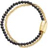Breil, Collezione Magnetica System, Bracciale Donna Small Black Sun, in Acciaio Lucido Colorato, con Pietra Spinello Nera, Pratica Chiusura con Magnete, Colore Gold e Nero, Misura 19,5 Cm